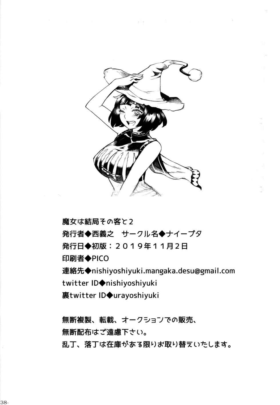 (COMITIA130) [Naivta (Nishi Yoshiyuki)]  La Bruja Terminó Con Su Cliente 2 | Majo wa Kekkyoku Sono Kyaku to 2 [Spanish] [Mister Nugget] - Page 37