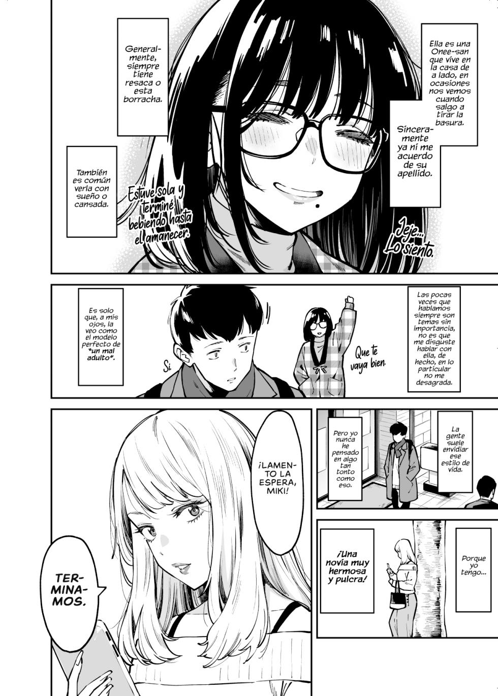 [Uchuusen Shoujigou (Shouji Nigou)] Otonari no Darashina Onee-san ni Nagusamerareru Hanashi | La Historia de como fui Consolado por la Onee-san Descuidada que Vive al lado [Spanish] [NekoCreme] - Page 3