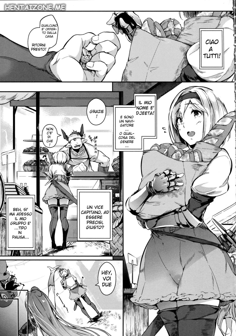 (C93) [Nekokaburi (Kuronomiki)] Gran Nyuu Fantasy Side G Shoujo D | Un Nuovo Lavoretto per Djeeta (Granblue Fantasy) [Italian] - Page 5