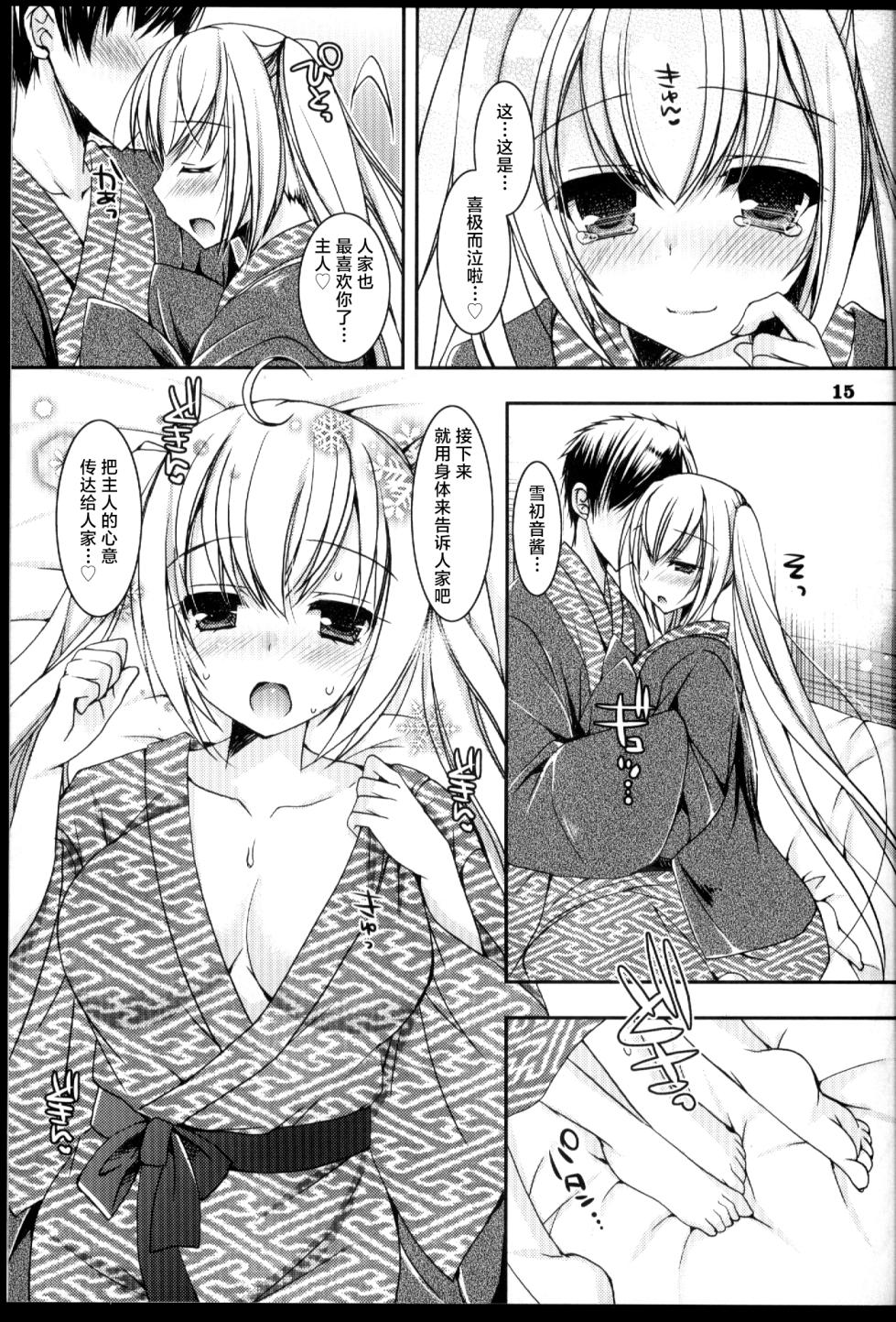 (C89) [Dennou Fuyu Mikan (Ueda Rieko)] Suki to Yuki to no Aida ni (Vocaloid) [Chinese] - Page 15