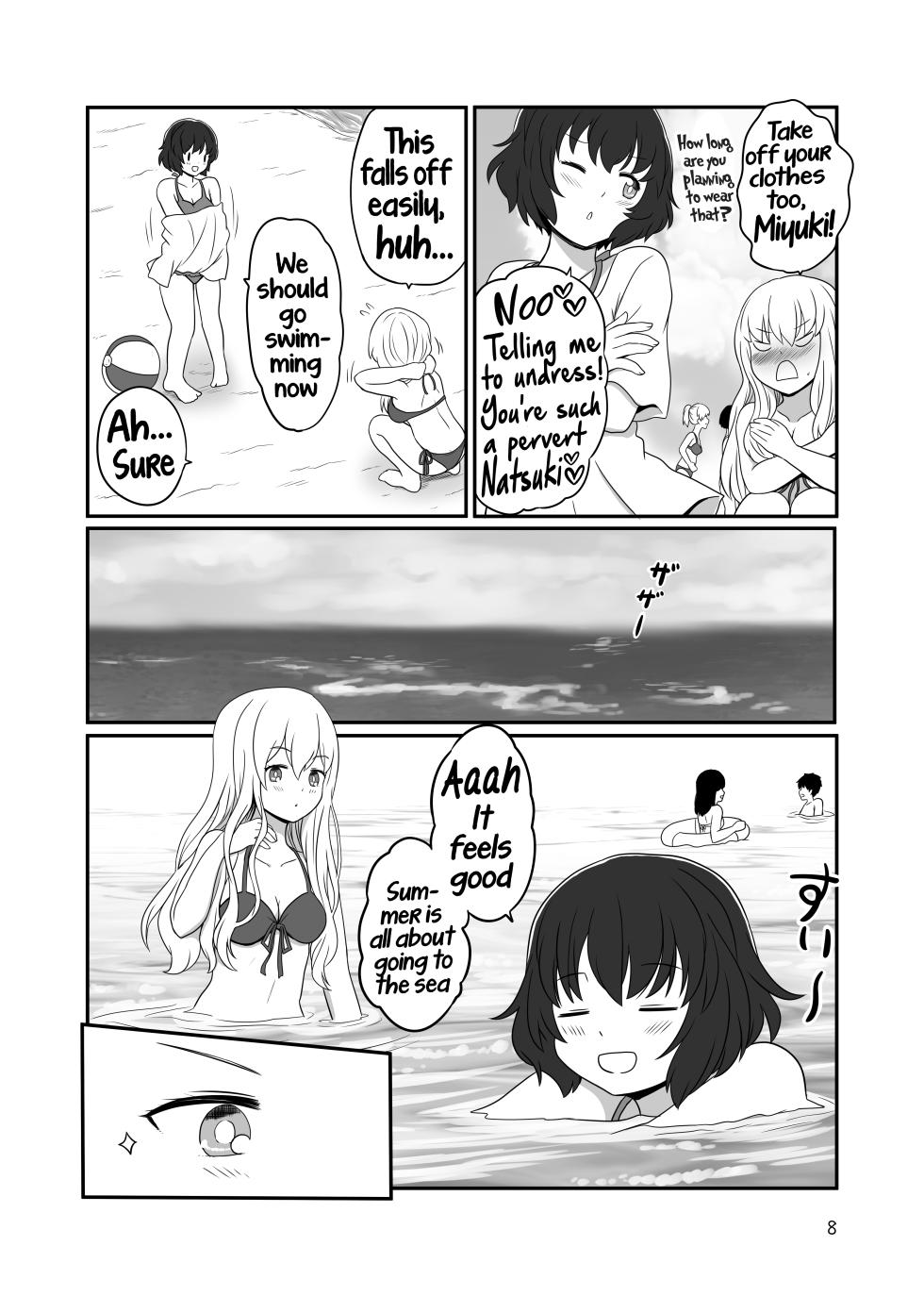 [Kurosawa Karura] A yuri couple does exhibitionism at the beach [English] - Page 7