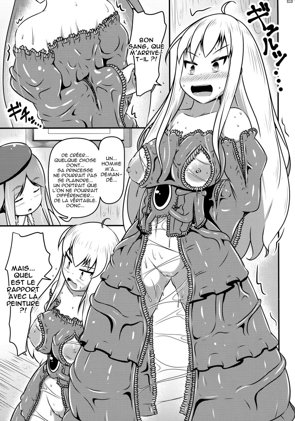 (C95) [Shiroi Shinoshino (Shinoda Kazuhiro)] Ikeru Kaiga ni sareta Ohimesama no Naedoko Kitan [French] - Page 6