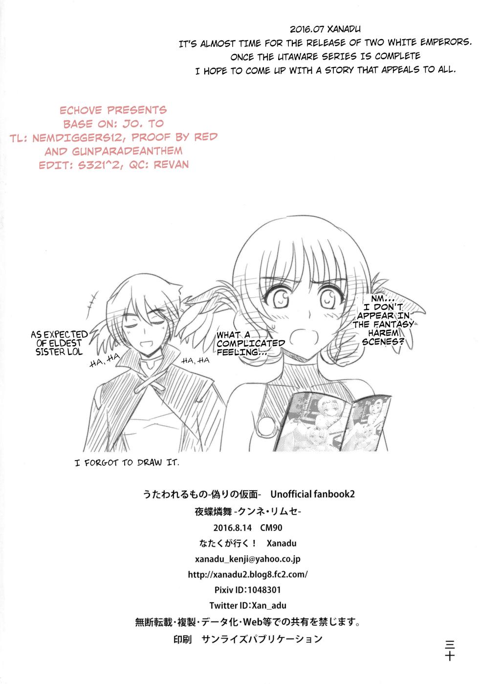 (C90) [Natakuga-yuku! (Xanadu)] Kunne Rimse | Butterfly of the Night: Phosphor Dance (Utawarerumono Itsuwari no Kamen)  [English] [EHCOVE] - Page 30