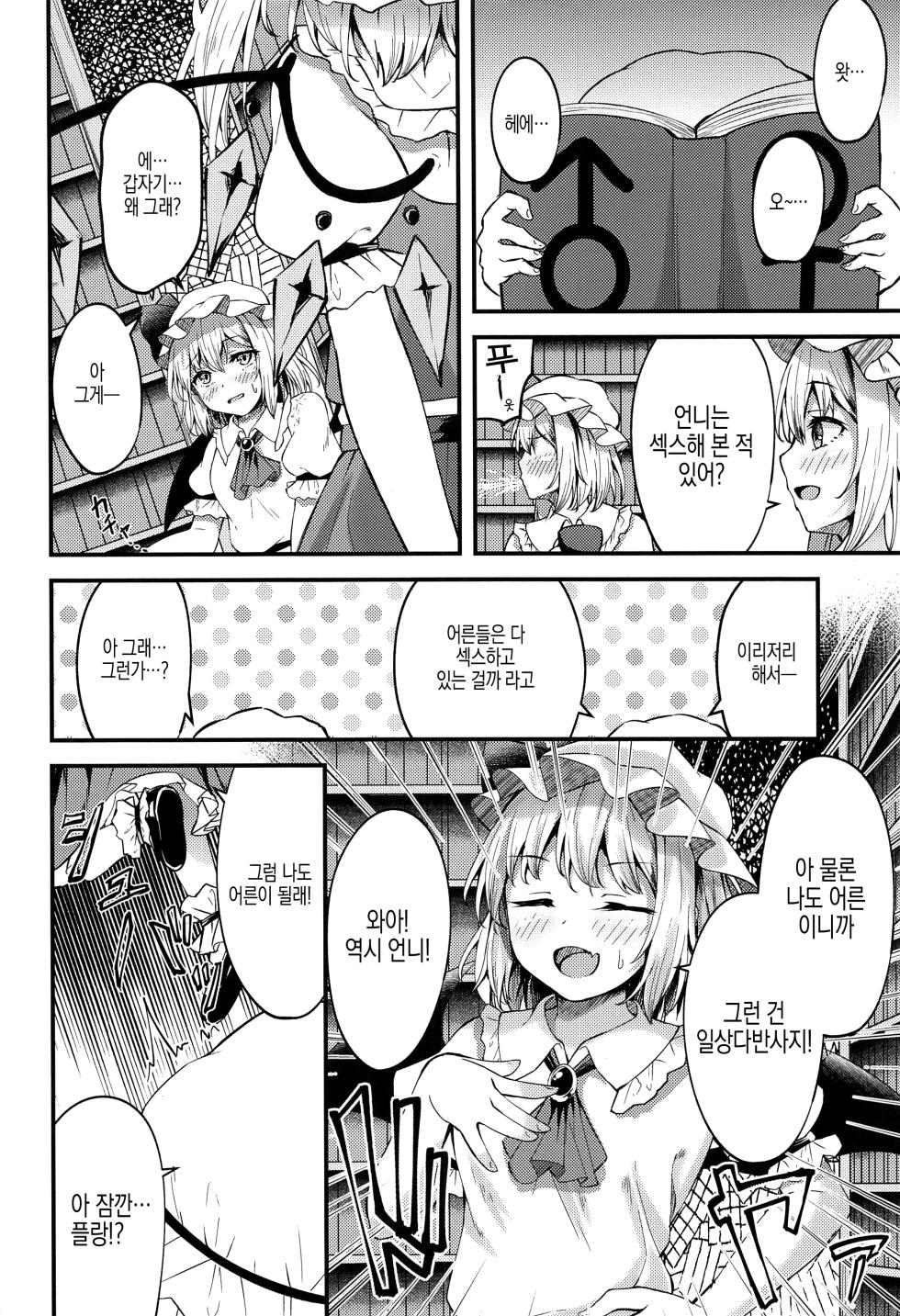 (Reitaisai 20) [Tsukuten (Madoka Tsukumo)] Sakusei Little Flan-chan | 착정 리틀 플랑짱(Touhou Project)[korean] - Page 5