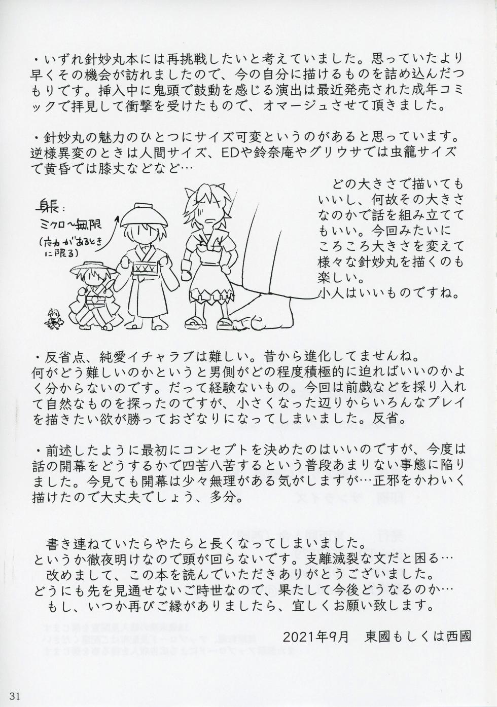 (Touhou Kishinsai Z) [東西同人舎 (西國)] Shinmyoumaru ga Chiisakuna Are (Touhou Project) - Page 30