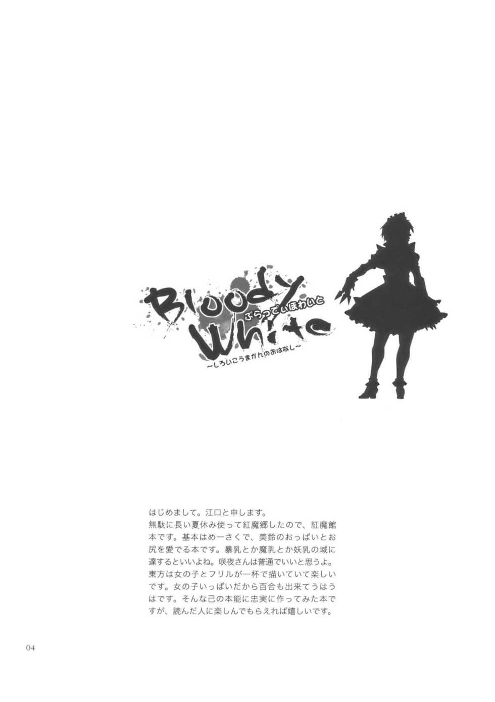 (Aka no Hiroba 2) [Zipper Wrist (Eguchi)] Bloody White (Touhou Project) - Page 4