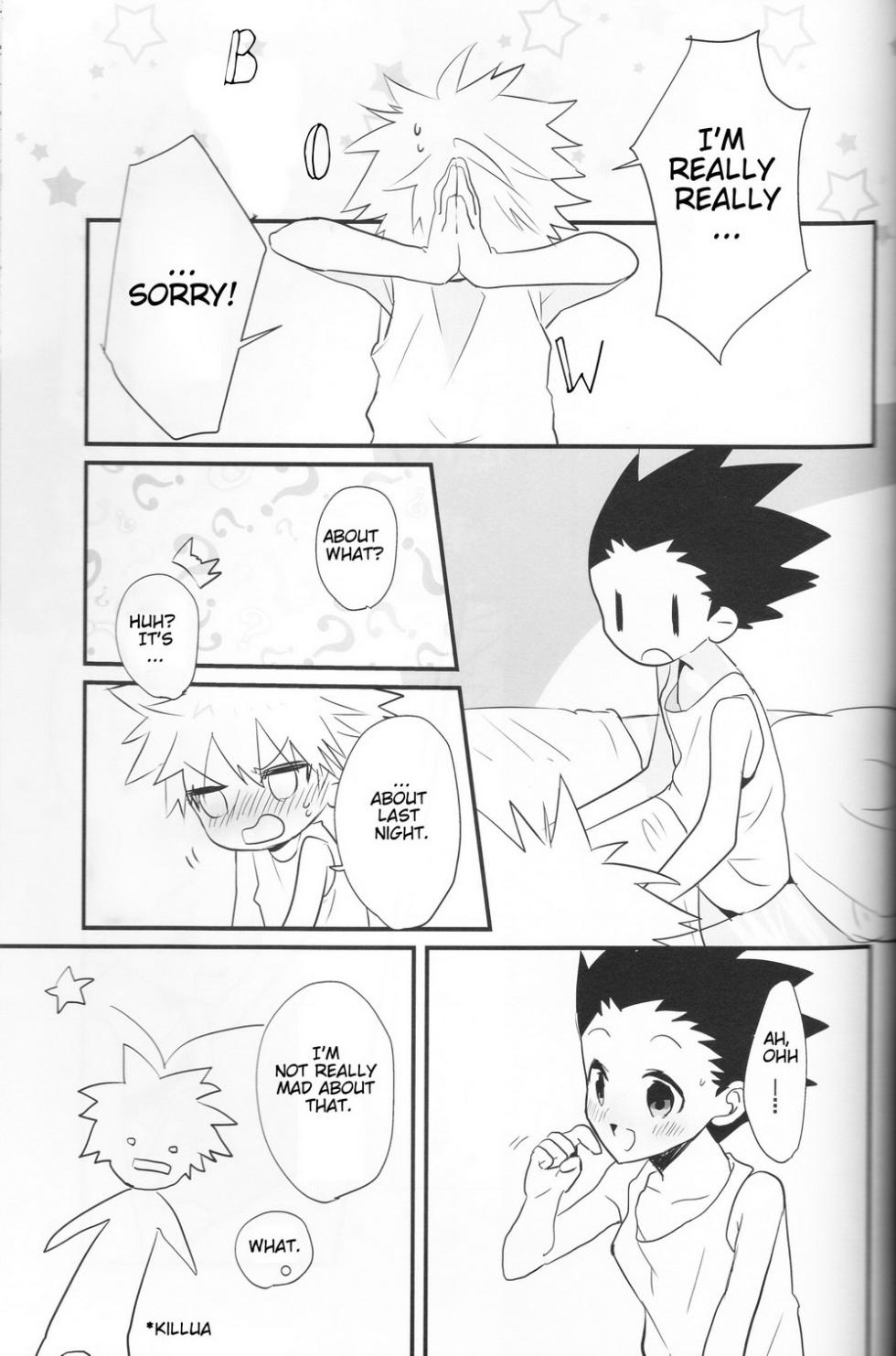(Shota Scratch 24) [Tanbo (Makita Miki)] Yoru no Shijima ni Omoi o Hasete | Connecting our Feelings in the Silence of the Night (Hunter x Hunter) [English] [Willeke4439] - Page 20