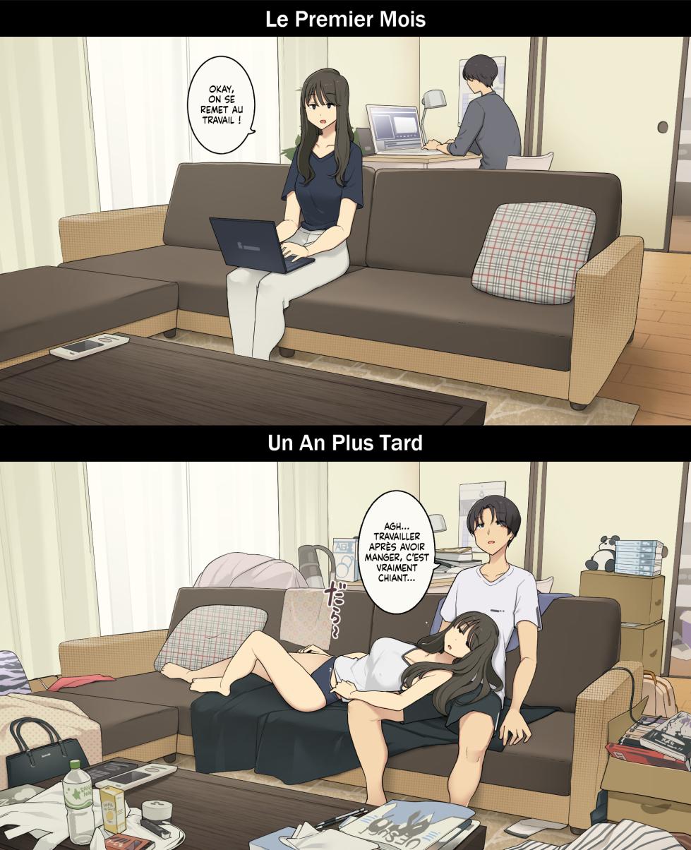 [Wakamatsu] A Day in the Life of a Couple: Their First Month Living Together vs. One Year Later | Une journée dans la vie d'un couple : Premier mois vs un an plus tard [French] [Histoire d'Hentai] - Page 9