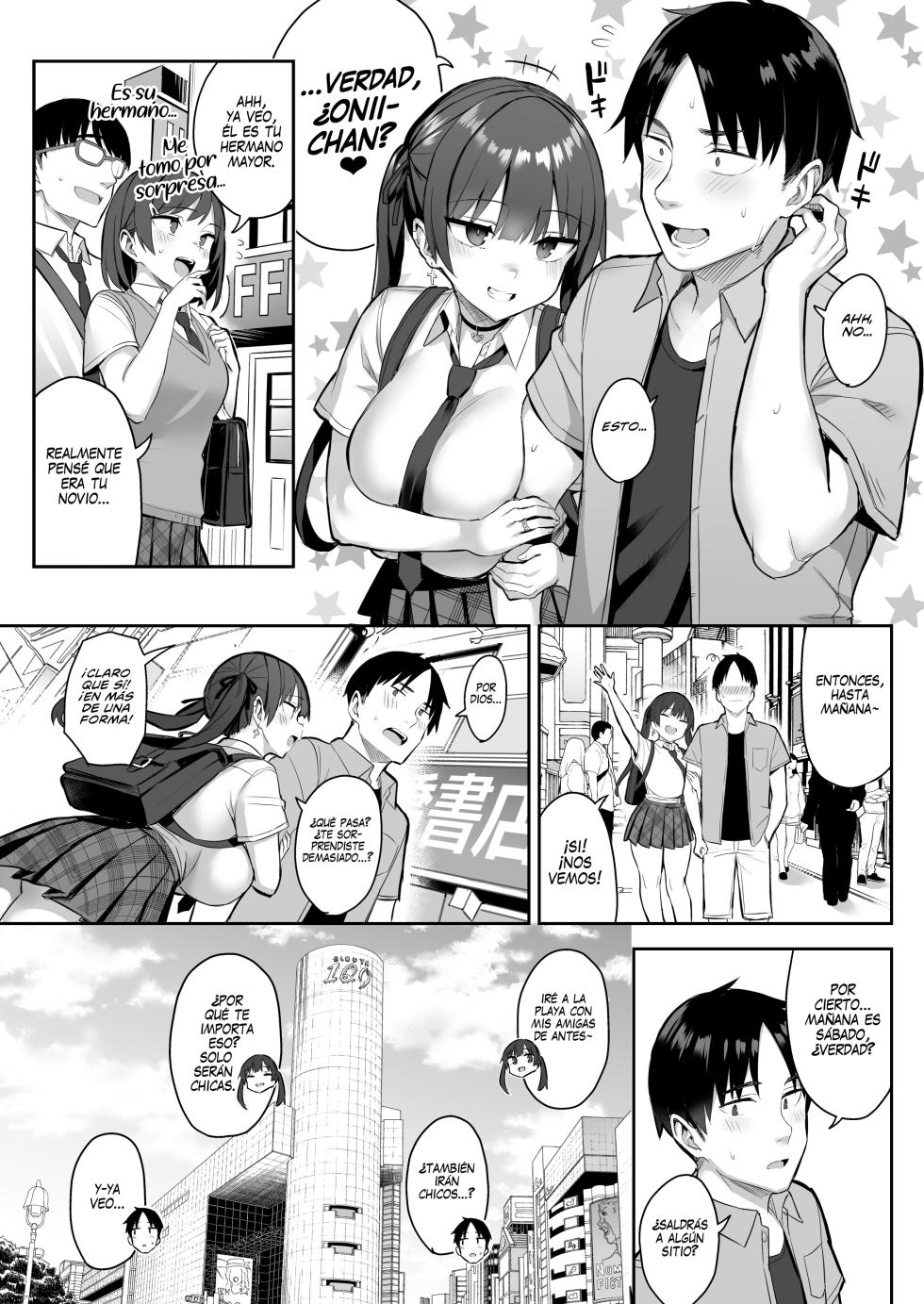 [Ichibocchi (Ichinomiya Yuu)] Moto InCha no Kyonyuu Yariman Imouto ga Erosugite, Onii-chan wa Mou...!! 3 | ¡¡Mi Hermanita Quien era una Comelibros se Convirtió en una Puta de grandes Tetas...!! 3 [Spanish] [NekoCreme] - Page 6