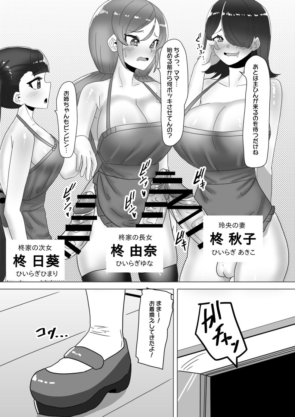 [Nitiniti Sowa (Apacchi)] Big orgy party of crossdressing daddy and futanari family - Page 3