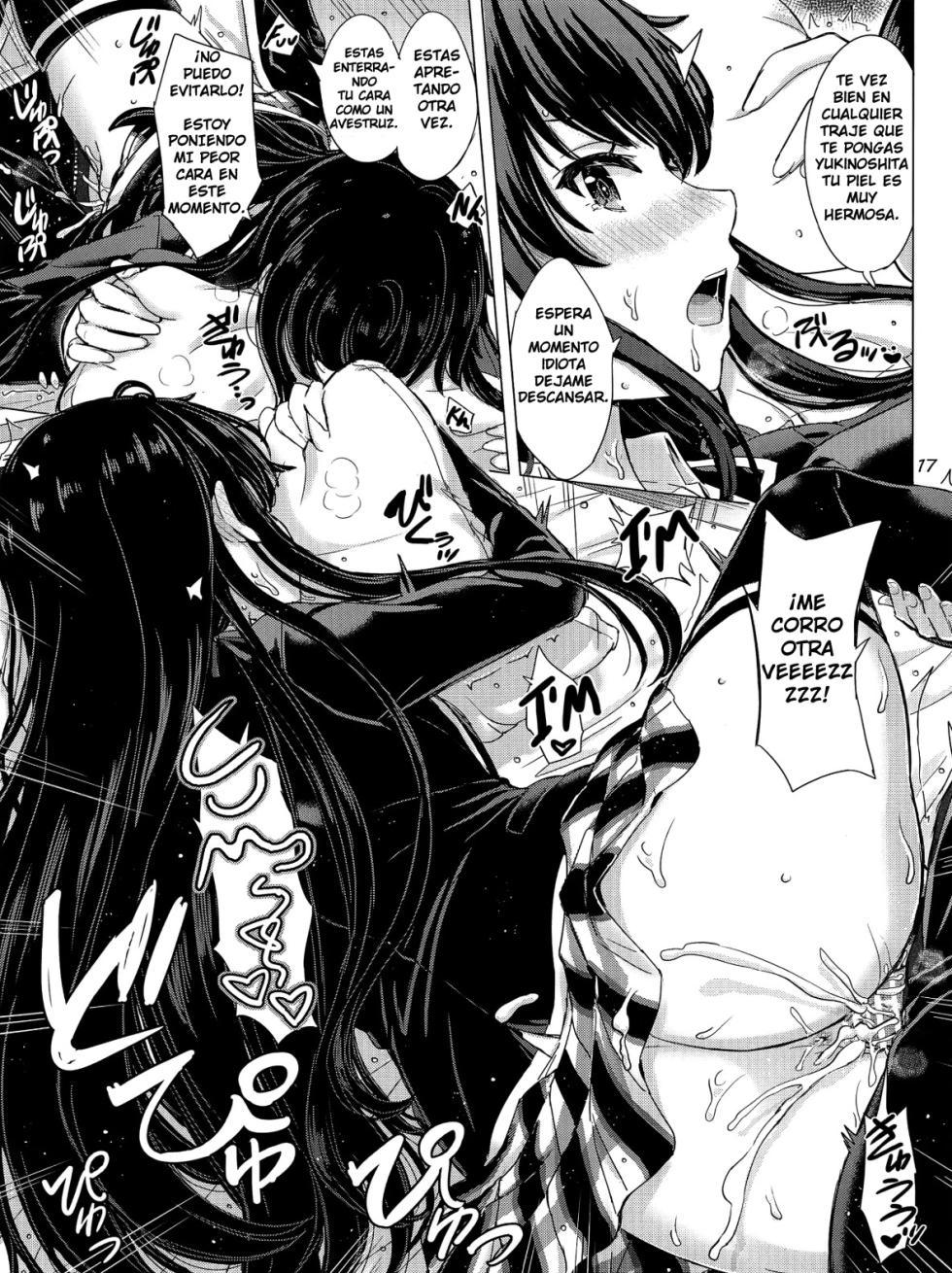 (C101) [studio A (Inanaki Shiki)] Yukinoshita Shimai to Iyarashii Futari no Himegoto. | The Naughty Secrets of the Yukinoshita Sisters. (Yahari Ore no Seishun Love Come wa Machigatteiru.) (Spanish) - Page 16