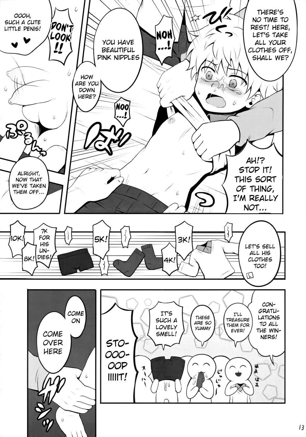 (C82) [Shounen Byoukan (Kanno Izuka)] Sannan ga Ecchi na Jouken Kyoubai ni Deru Ohanashi. | A Story About the Third Son Appearing on a Naughty Conditional Auction. (Hunter x Hunter) [English] {Chin²} - Page 12