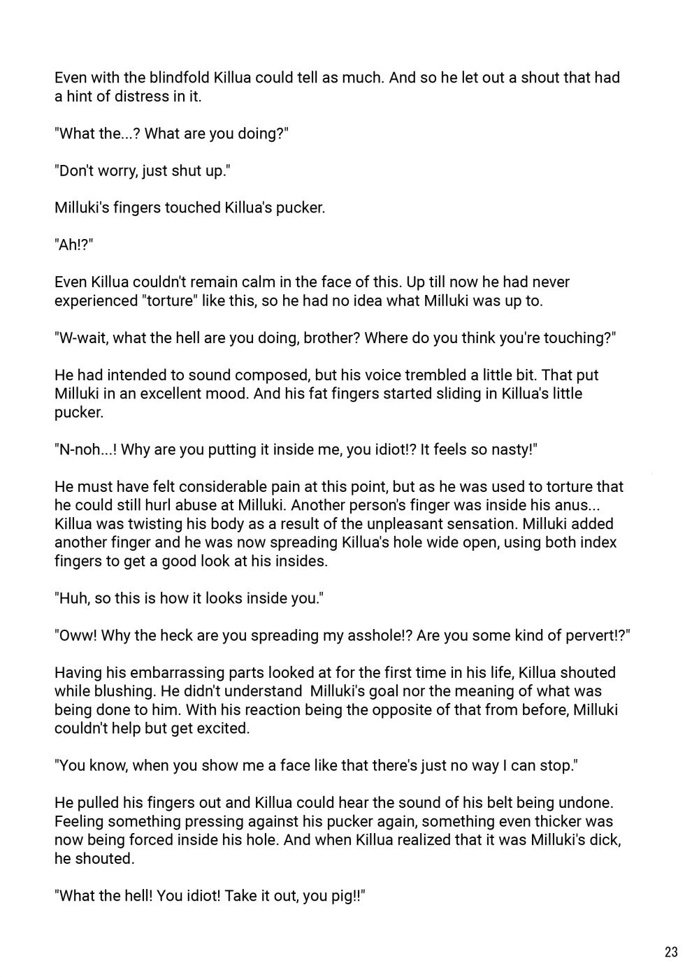 (C82) [Shounen Byoukan (Kanno Izuka)] Sannan ga Ecchi na Jouken Kyoubai ni Deru Ohanashi. | A Story About the Third Son Appearing on a Naughty Conditional Auction. (Hunter x Hunter) [English] {Chin²} - Page 22