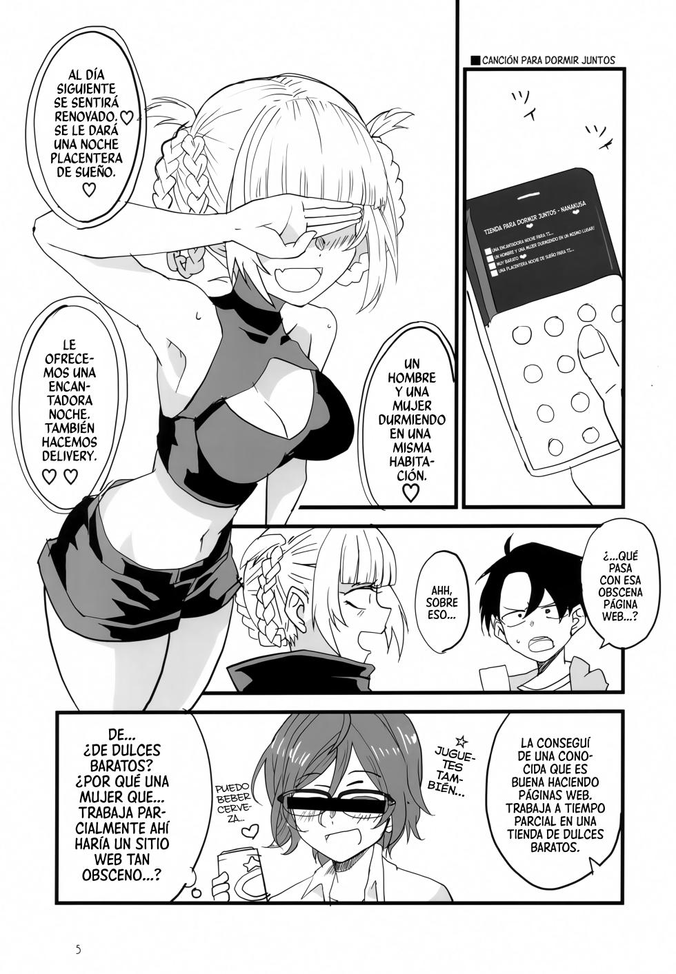 [BlueMage (Aoi Manabu)] Soineya no Uta | Canción Para Dormir Juntos (Yofukashi no Uta) [Digital] [Spanish] [Mister Nugget] - Page 4