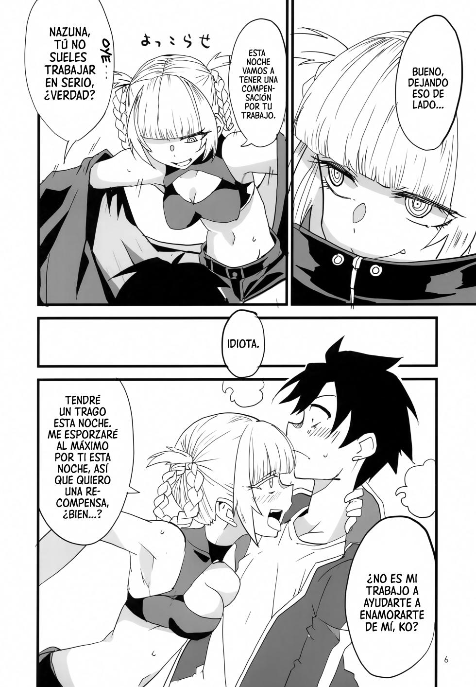 [BlueMage (Aoi Manabu)] Soineya no Uta | Canción Para Dormir Juntos (Yofukashi no Uta) [Digital] [Spanish] [Mister Nugget] - Page 5