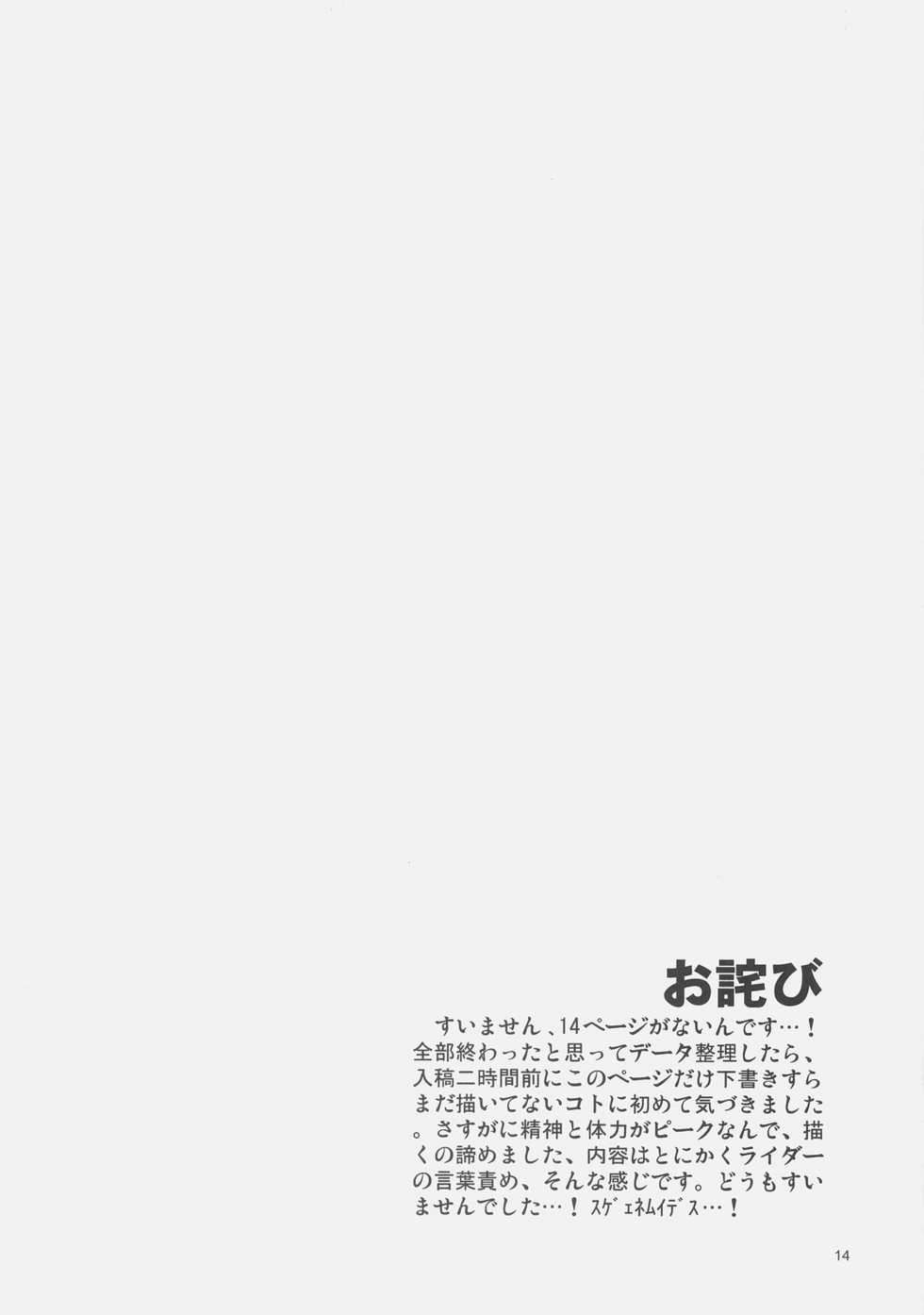 (C71) [Genshokuya (Mimura Ryou)] Kishi to Kihei no Ichinichi (Fate/hollow ataraxia) - Page 13