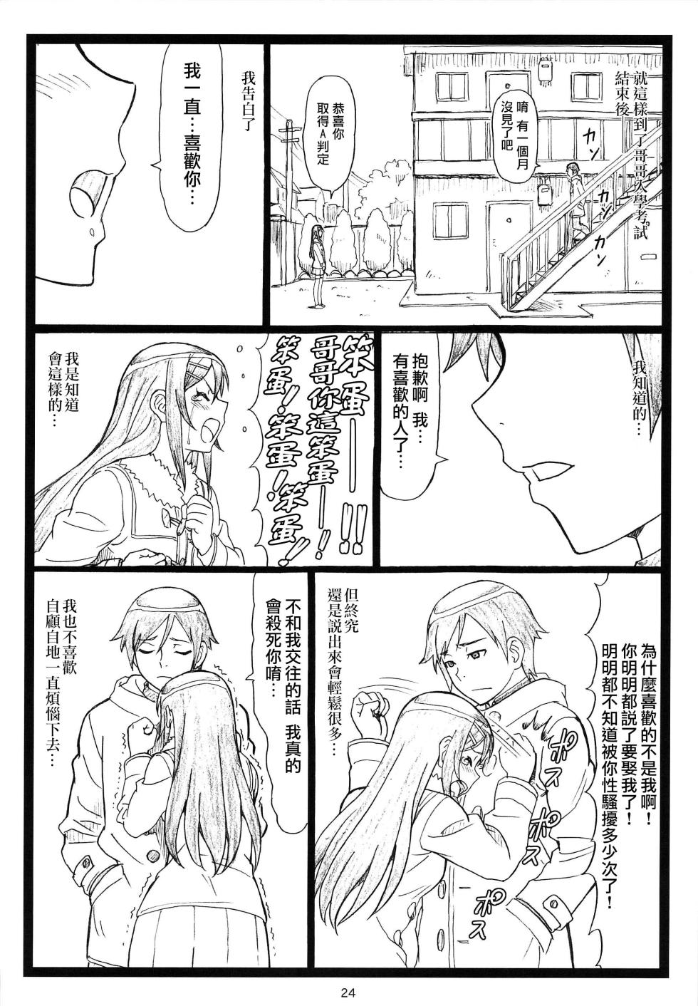 (C84) [Ohkura Bekkan (Ohkura Kazuya)] Maji Tenshi Sugiru Ayase-tan ga Ore no Heya de H na Koto o Suru Hazu ga Nai!! (Ore no Imouto ga Konna ni Kawaii Wake ga Nai) [Chinese] [surely个人汉化] - Page 23