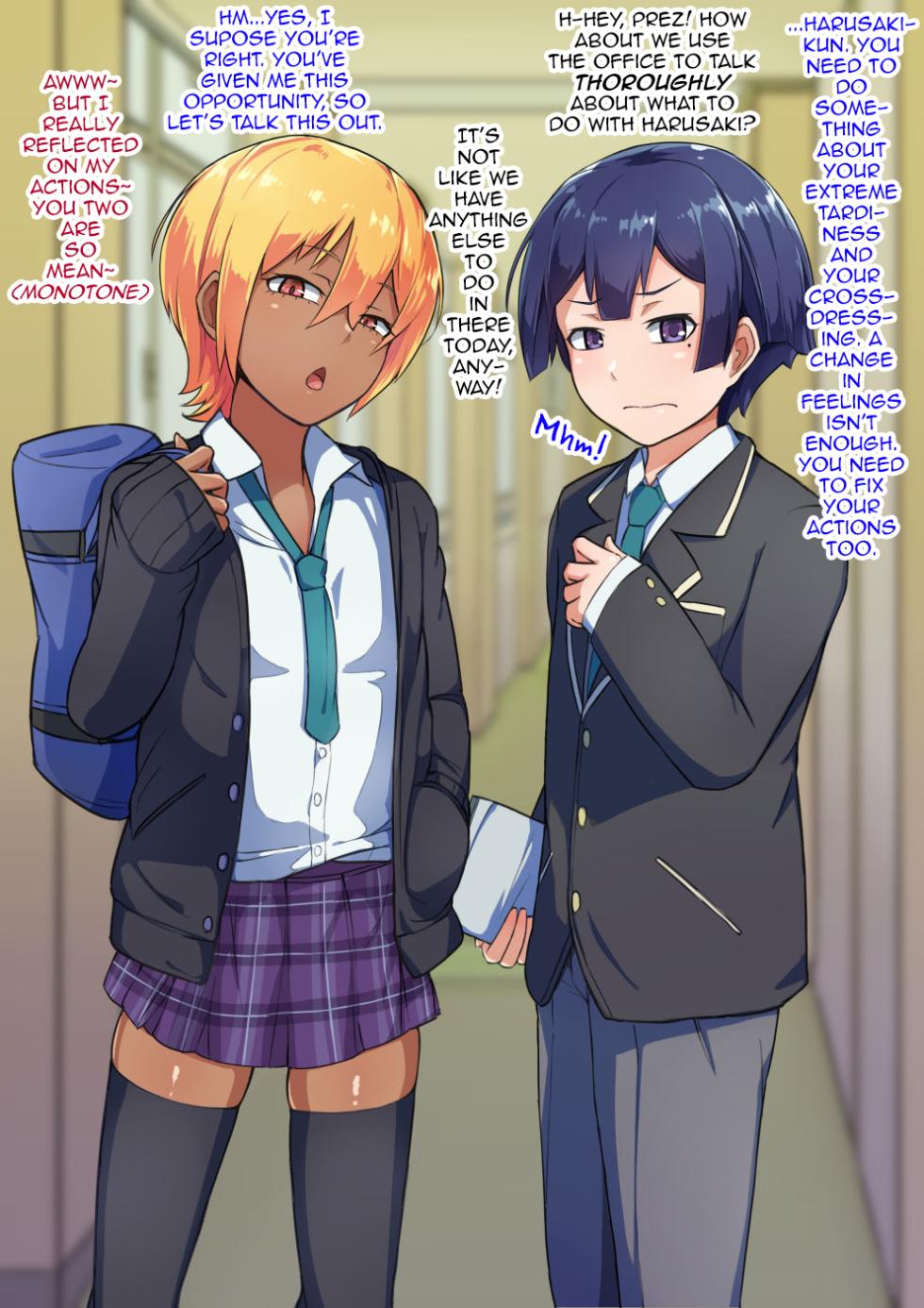 [Hagurumarokuro (Silver Radish)] Otokonoko to xx No. 3 ~Kasshoku Inbi na Doukyuusei vs Seijitsu Karin na Seitokaichou~ [English] [mysterymeat3] - Page 33