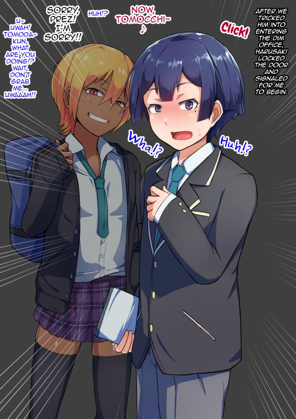 [Hagurumarokuro (Silver Radish)] Otokonoko to xx No. 3 ~Kasshoku Inbi na Doukyuusei vs Seijitsu Karin na Seitokaichou~ [English] [mysterymeat3] - Page 34
