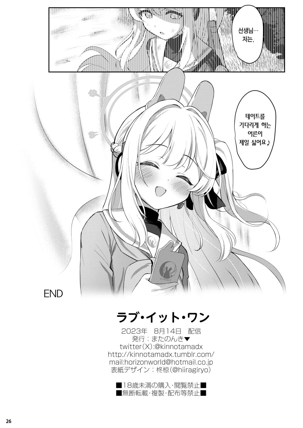 [Horizontal World (Matanonki)] LOVE IT (Only) ONE | 러브 잇 원 (Blue Archive) [Korean] [Team Edge] [Digital] - Page 25