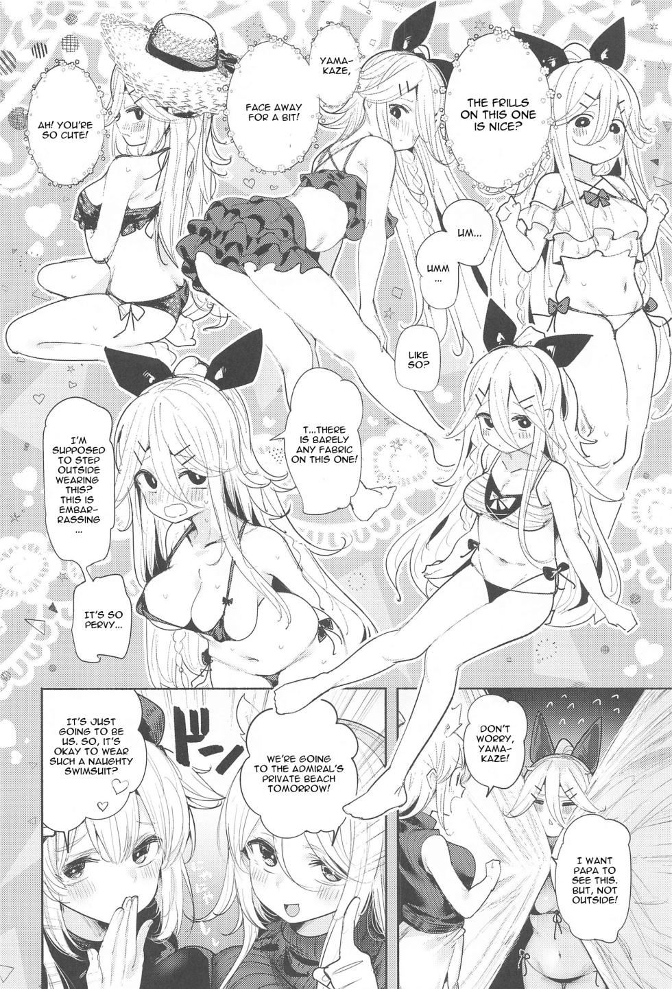 (C102) [Toto-taste (Suzuki Toto)] Yamakaze-chan to Private Beach de Yuuwaku Kozukuri Sex (Kantai Collection -KanColle-) [English] - Page 3
