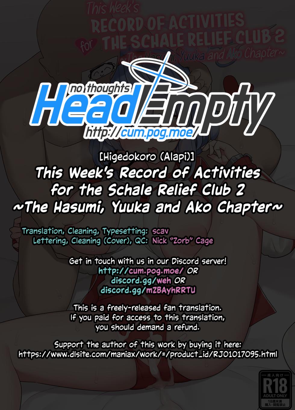 [Higedokoro (Alapi)] Schale Houshibu Katsudou Kiroku 2 -Hasumi, Yuuka, Ako Hen- | This Week's Record of Activities for the Schale Relief Club 2 ~The Hasumi, Yuuka and Ako Chapter~ (Blue Archive) [English] [head empty] [Digital] - Page 23