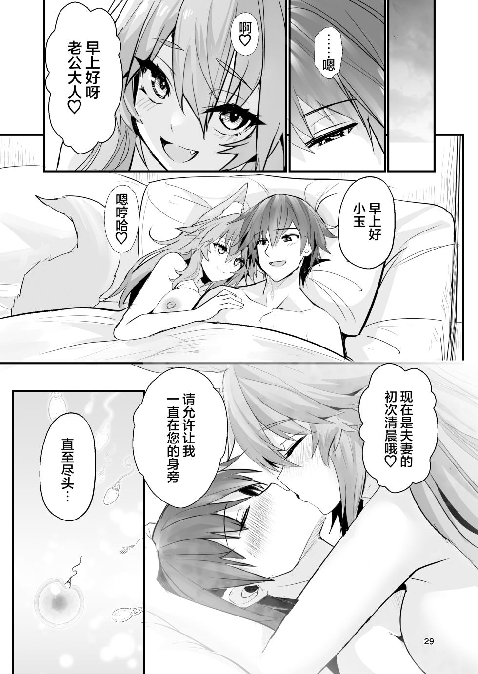 [Yamitsuki Honpo (Wise Speak)] Shinkon Shinsai Tamamo-san (Fate/EXTRA CCC) [Digital] [Chinese] [白杨汉化组] - Page 28