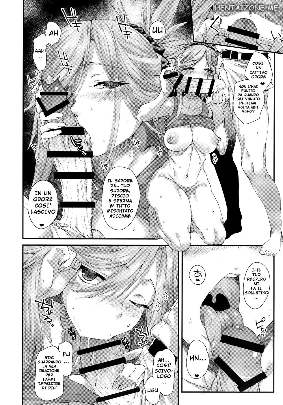 (C95) [Karuwani (Rama)] Hisashiburi ni Saikai Shita Musashi-chan to Hitobanjuu Ecchi suru | Il Master e Io(Fate/Grand Order) [Italian] - Page 8