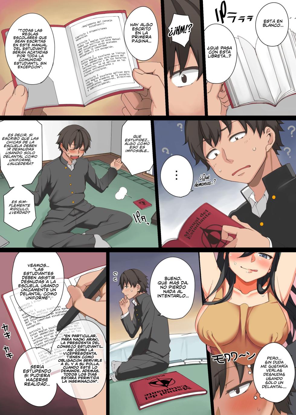 [MC (Nekonose Hajime)] Ecchi na Kousoku Tsukucchaimashita. Joushiki Kakikae de Yaritai Houdai! | Creé una Pervertida Regla Escolar [Spanish] [NekoCreme] - Page 4