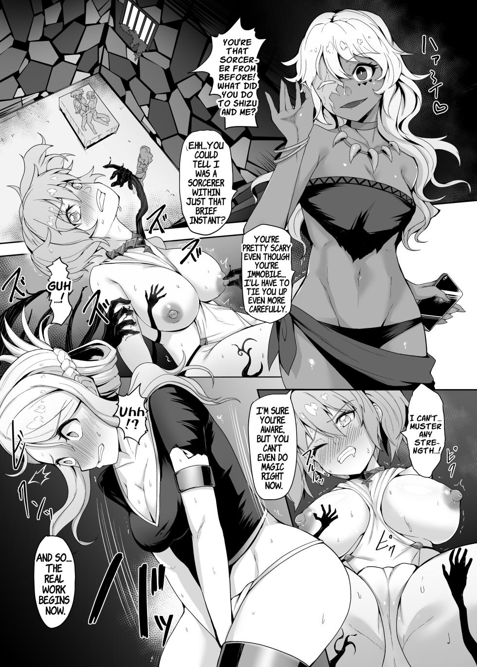 [Gotarou no All Night Fuck (Gotarou)] A Witch and Swordswoman Lose Everything To Forced Futanari Level Draining Sex | Level Drain Futanari Kyousei Sex o Saserarete, Subete o Ushinau Onna Mahoutsukai to Onna Kenshi [English] [ApricotJam] - Page 12