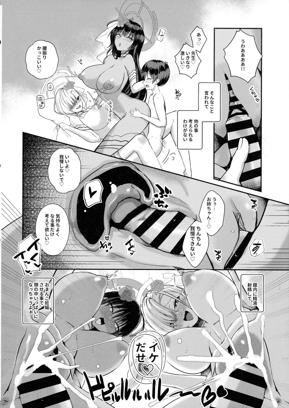 (C102) [Awa no Chikara (Houmatu Awa)] Shota Sensei no Seishori Touban Nisshi ~Mireniamu Gakuen C&C Ichinose Asuna Kakutate Karin Hen~ (Blue Archive) - Page 18