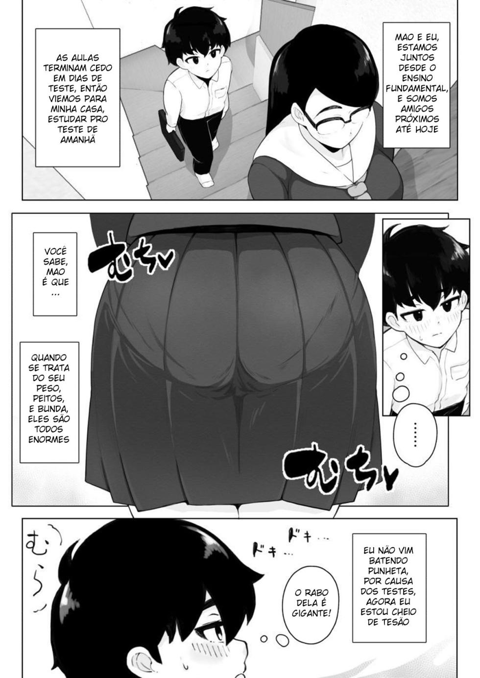 [Sasanoha Toro] Class 1 Shiri ga Dekai Megane no Osanajimi ni Nakadashi Shiro to Honnou ga Itte iru [Portuguese-BR] - Page 3