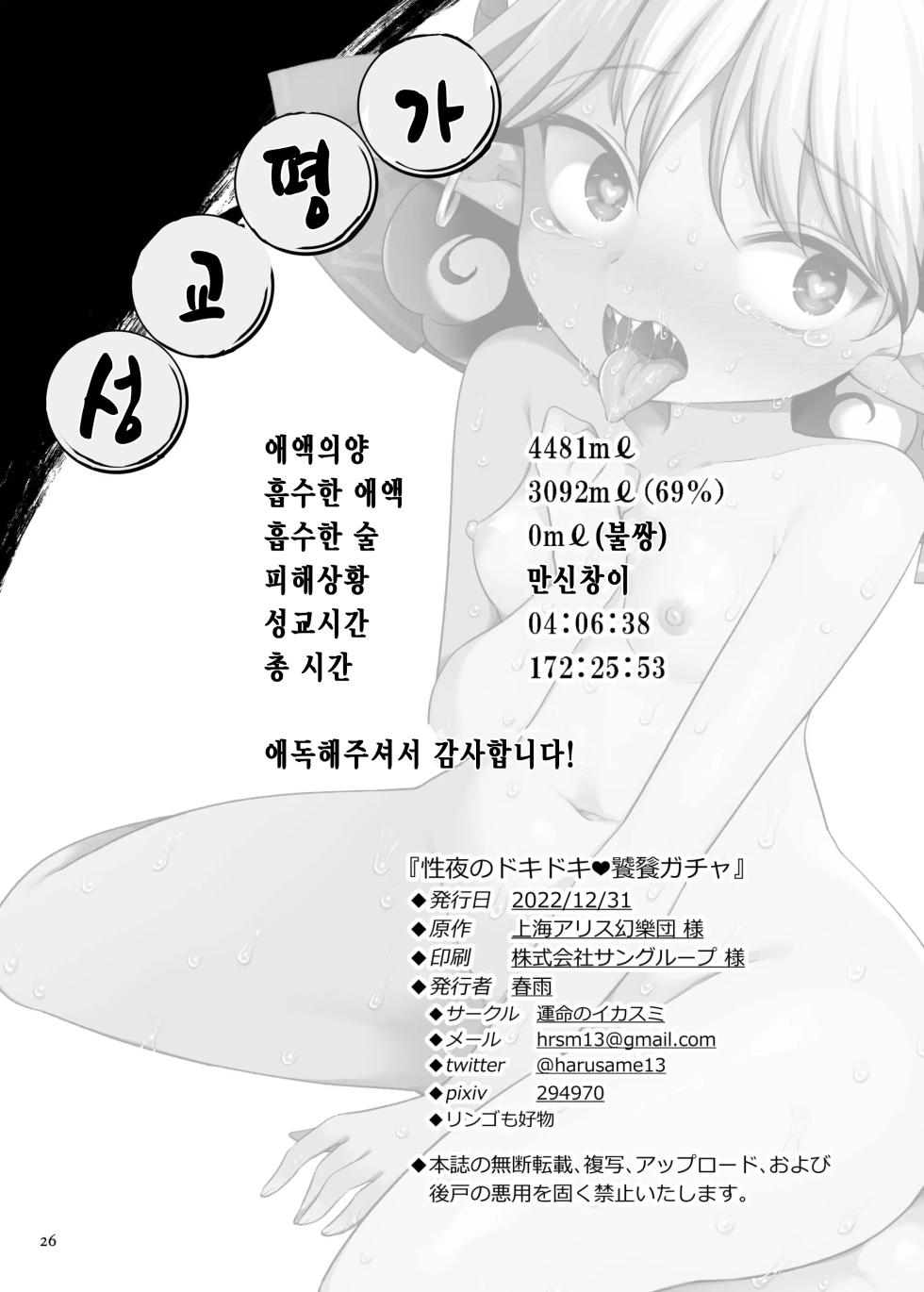 [Unmei no Ikasumi (Harusame)] Seiya no Dokidoki Toutetsu Gacha | 성야의 두근두근 도철 가챠 (Touhou Project) [Korean] [Digital] - Page 25