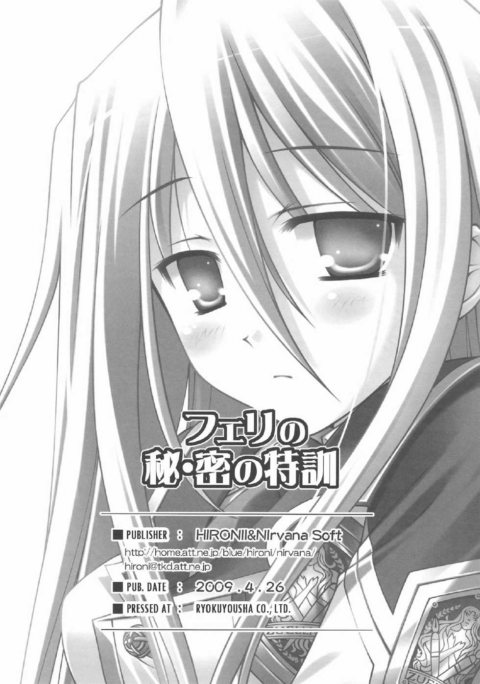 (COMIC1☆3) [Nirvana Soft (HIRONII)] Felli no Hi-Mitsu Tokkun (Chrome Shelled Regios) [English] - Page 22