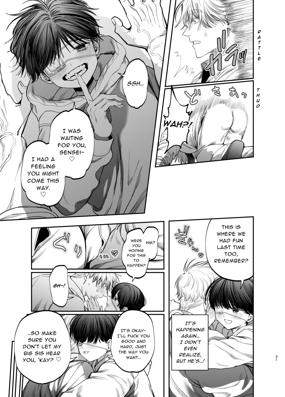 [KANIPANKO (Kanipan Mushamusha)] Kyokon Sugiru Oshiego ni Choukyou Sarete Ketsuman Dorei ni Narimashita | Sexually Trained By My Excessively Big Dicked Student, I Became an Anal Fuck Slave [English] [ぴぽぴぽ] - Page 31