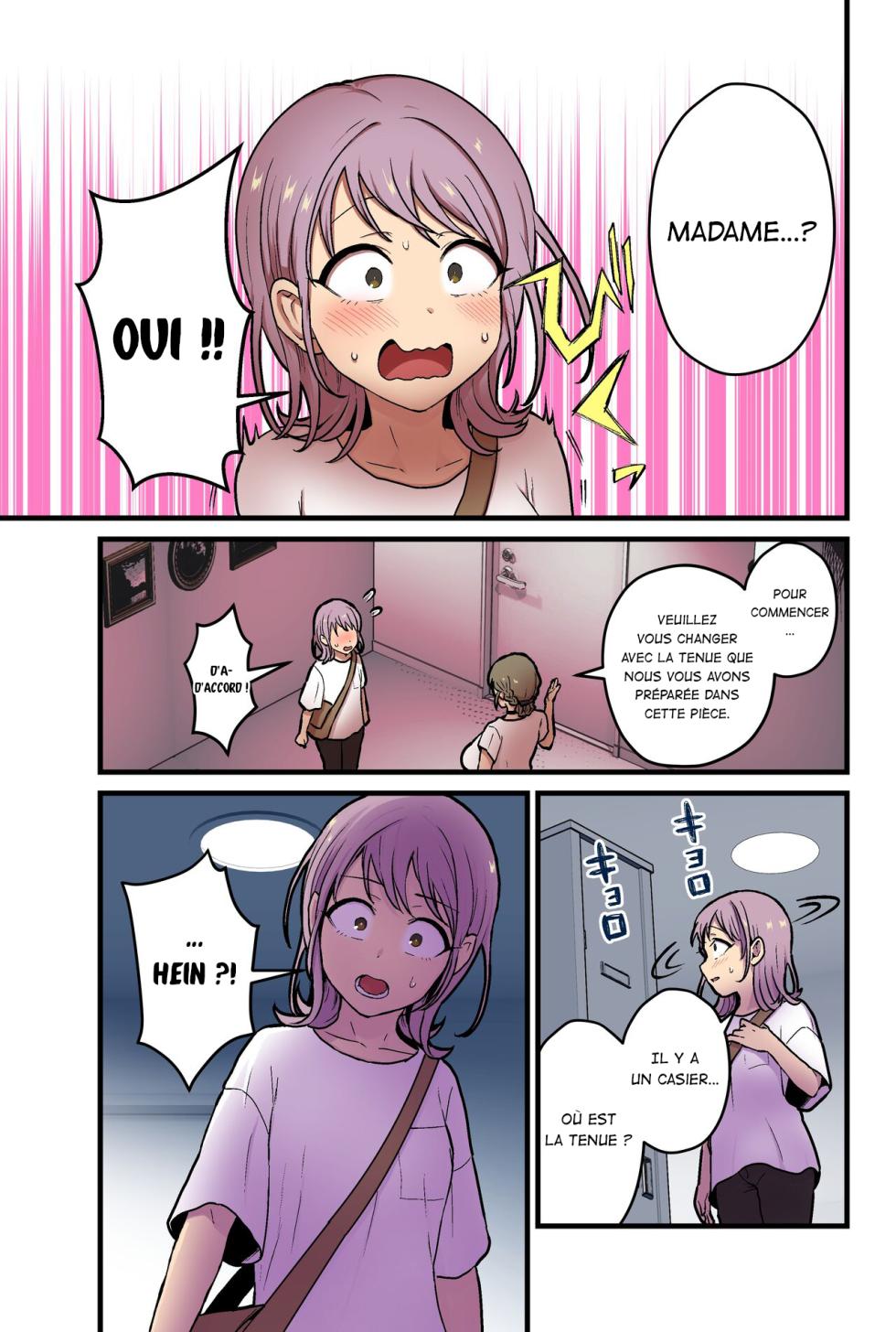[kitsunekopandanuki (pandanuki)] Onnanoko demo Chikubi Shasei ga Taiken dekiru Men's esthetic? Gaarutte Hontoudesuka? | Existe-t-il vraiment un salon où les femmes peuvent vivre une éjaculation par stimulation mammaire ? [French] [La Sainte perv'] - Page 5