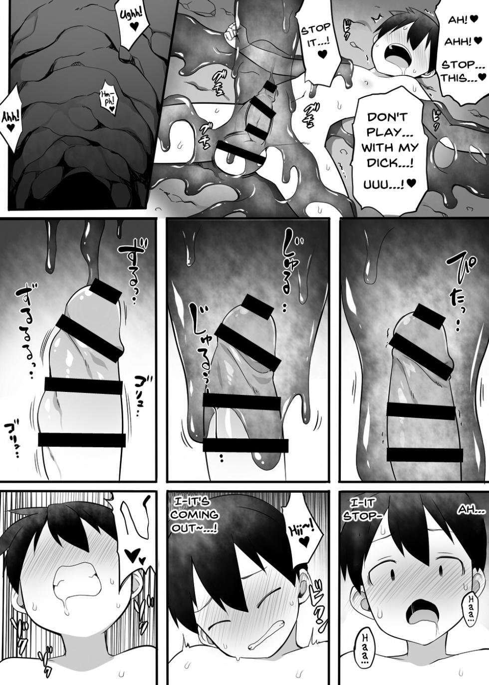[Toro Toro Resistance (Ushi)] Saimin Slime no Doukutsu | The Cave of Hypnotic Slime (Shounen ga Sakusei Seibutsu no Ejiki to Naru Goudoushi 4 Shiiku-hen) [English] [Pluto] - Page 9