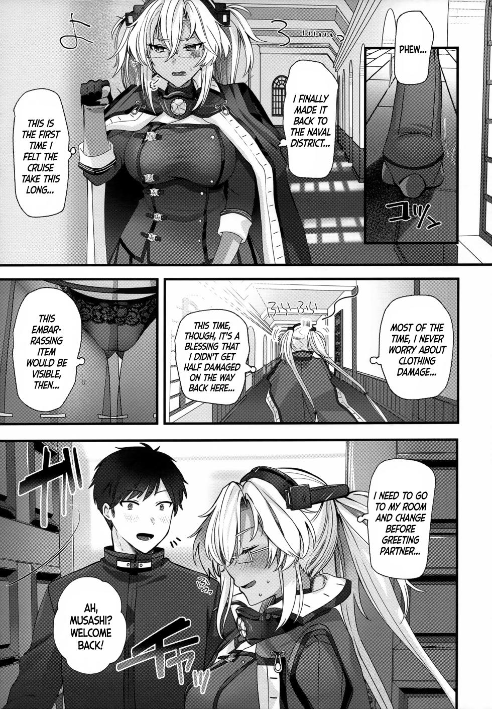(C101) [Marosaan (Yunamaro)] Musashi-san no Yoru Jijou Shoubu Shitagi Daisakusen Hen | Musashi-san's Nightly Affair - Lucky Underwear Operation Chapter (Kantai Collection -KanColle-) [English] [DKKMD Translations] - Page 8
