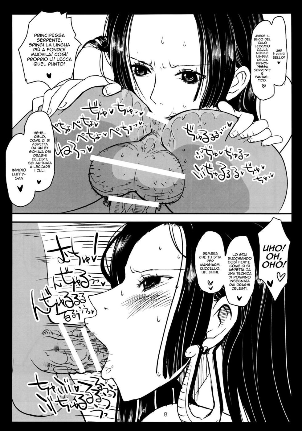 (C78) [8graphica (Yoshitama Ichirou)] Metabolism-H Moto Dorei Kaizoku Jotei Hancock no Hanayome Shiyugyou | L'Addestramento Matrimoniale di Hancock (One Piece) [Italian] - Page 7