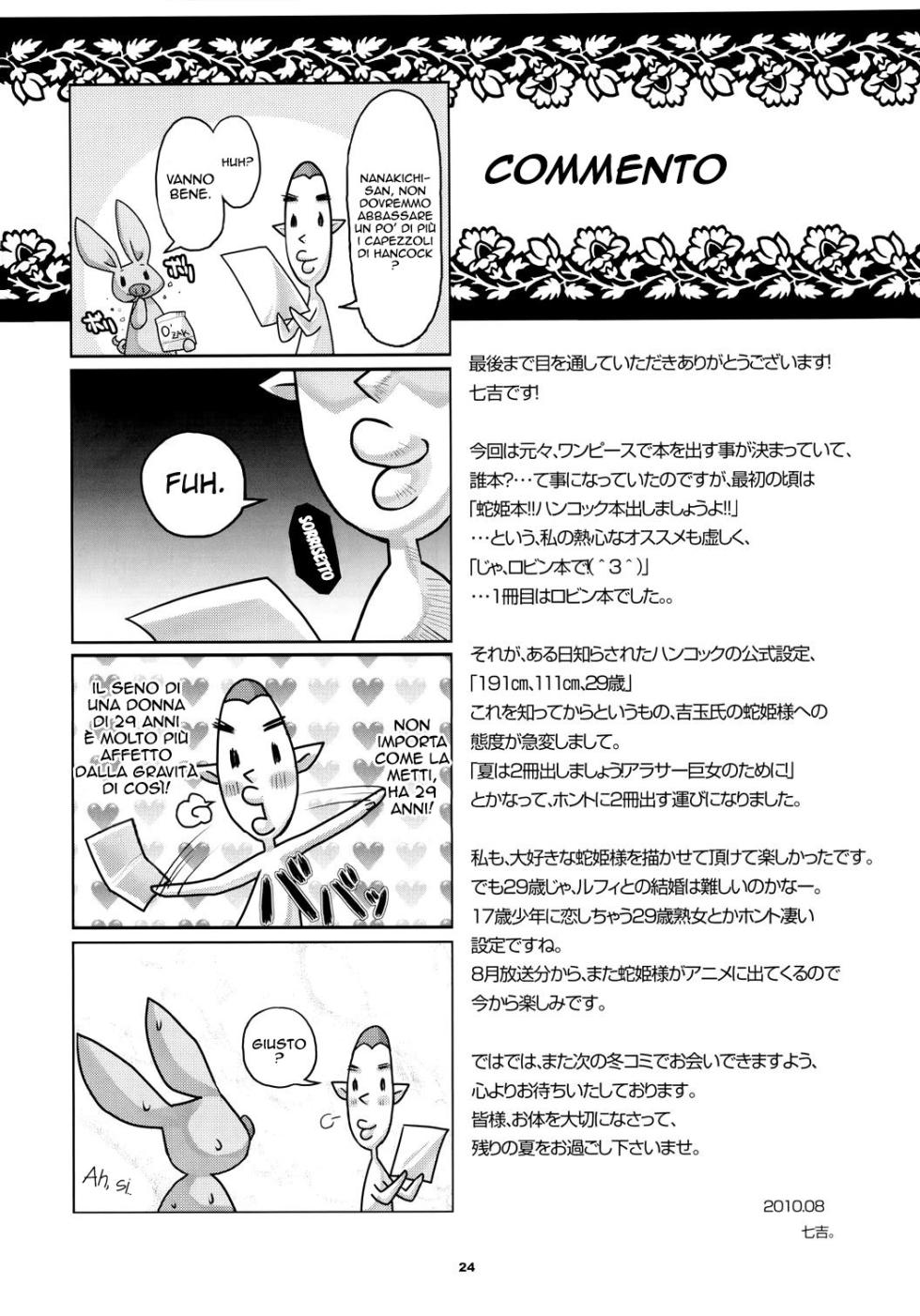 (C78) [8graphica (Yoshitama Ichirou)] Metabolism-H Moto Dorei Kaizoku Jotei Hancock no Hanayome Shiyugyou | L'Addestramento Matrimoniale di Hancock (One Piece) [Italian] - Page 22