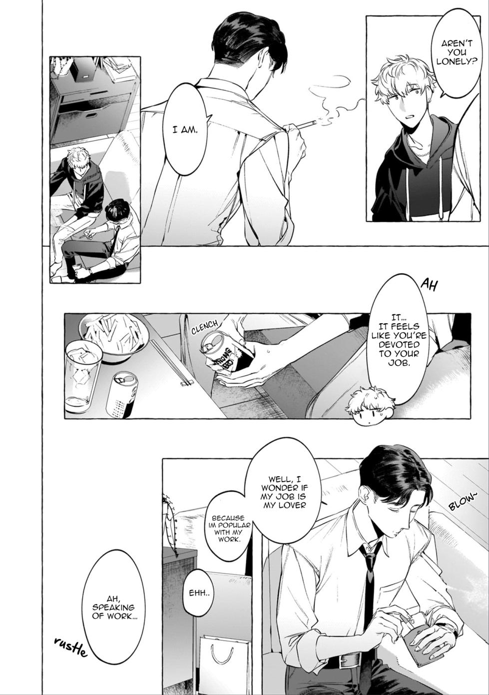 [Hontoku] Sake to Tobacco to Kiss | Alcohol and Cigarettes and Kisses (Mesuiki x Ureoji BL) [English] {BL DOT CUM} [Decensored] - Page 6
