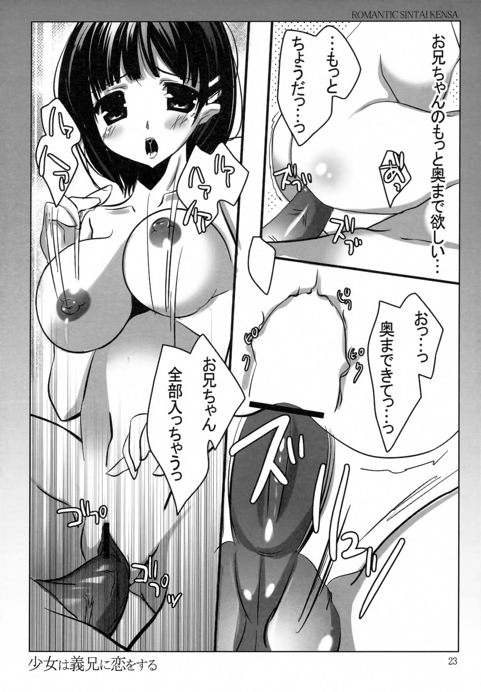 (C83) [Romantic Sintai-Kensa (Nakamura B-ta)] Shoujo wa Gikei ni Koi wo Suru (Sword Art Online) - Page 22