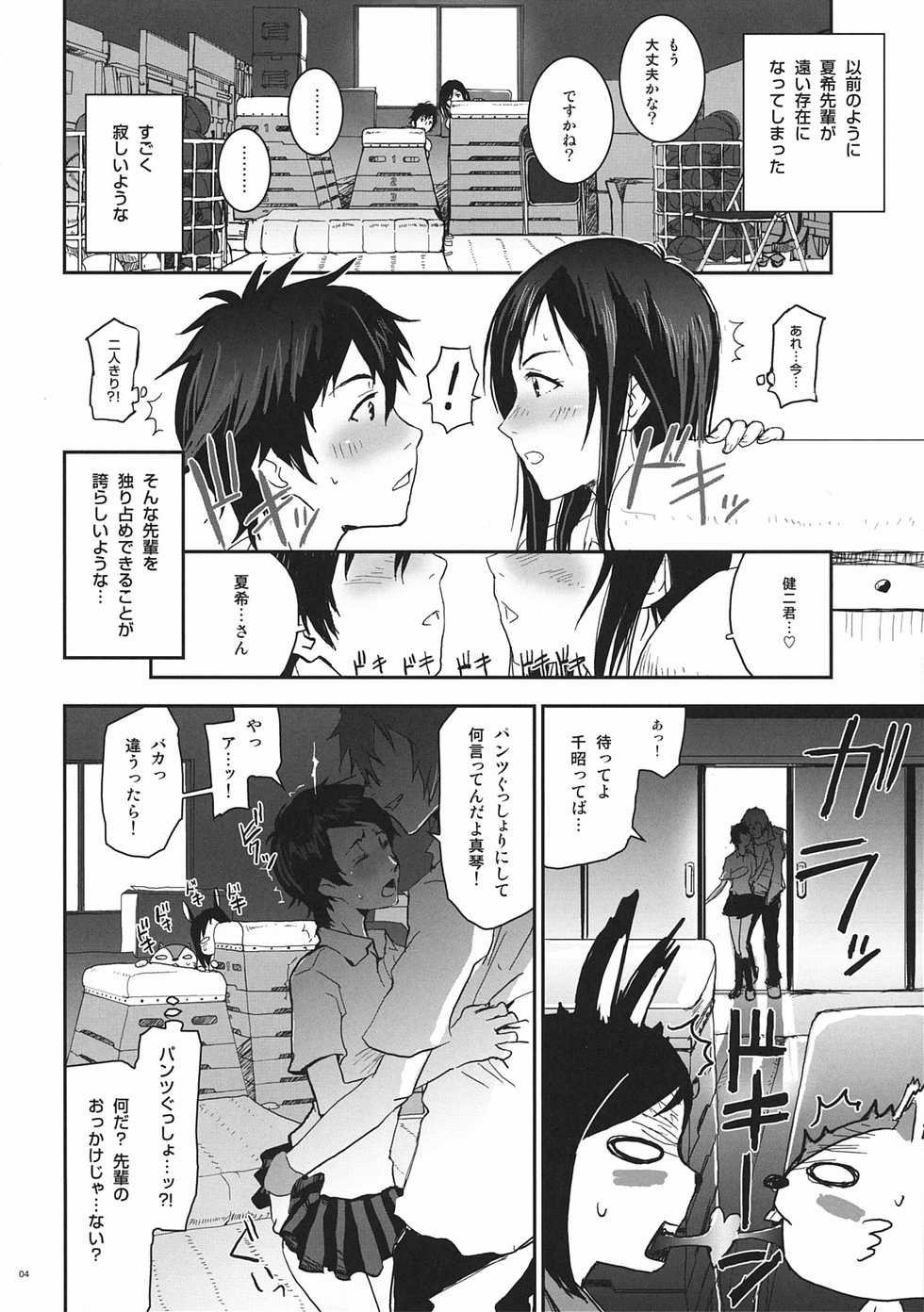 (C78) [Nanashiki (Nanase Masato)] Natsu Ikusa Matsuri 3 - Summer Wars Festival 3 (Summer Wars, The Girl Who Leapt Through Time) - Page 4