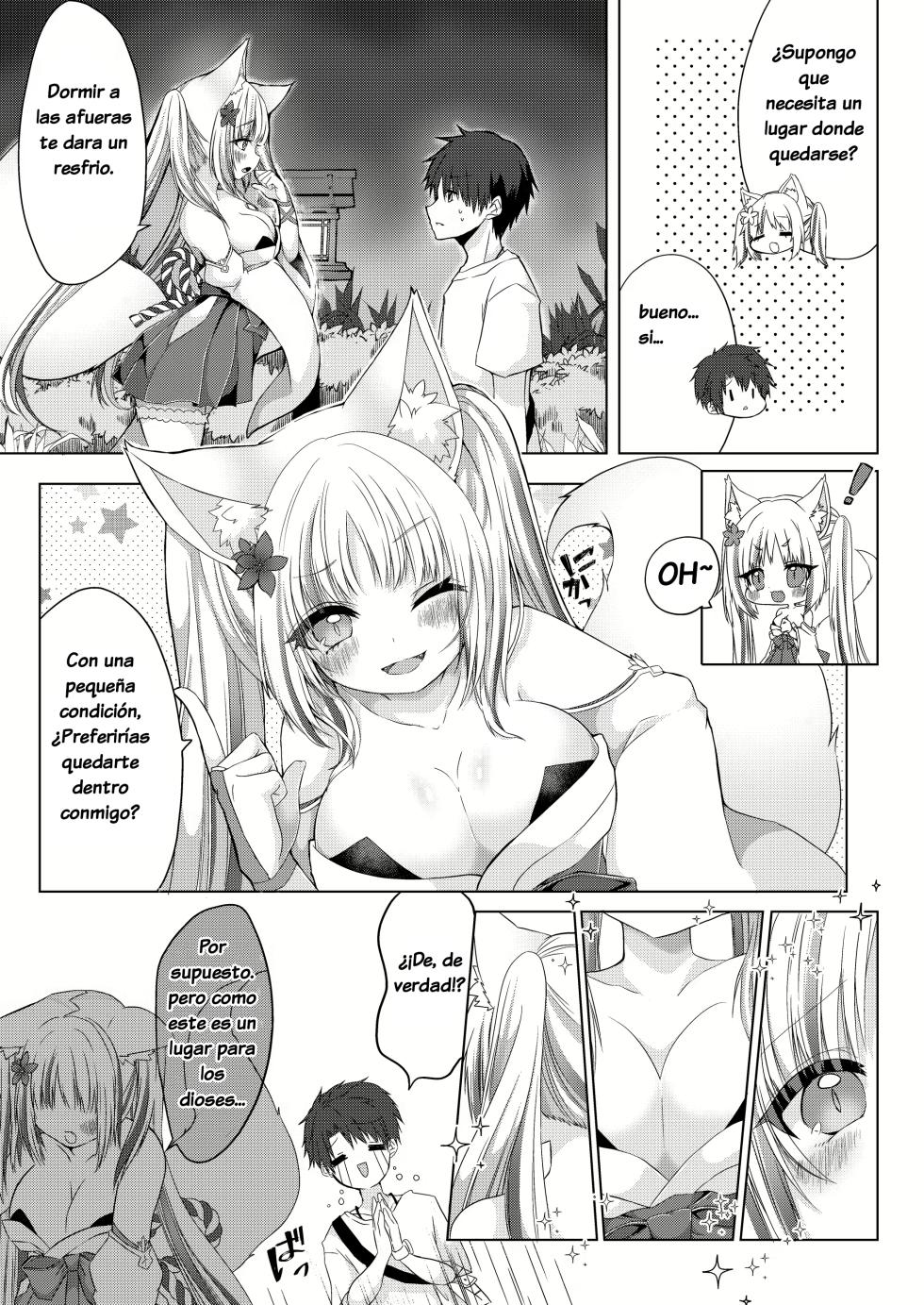 [Koume Kouhiiten (Shio, Satsuki Atan)] Kitsuneko Miko Ichiya Taiken Course?! | Fox Girl Shrine Maiden One-Night Trial Course?! [Spanish] [TF Scan] - Page 4