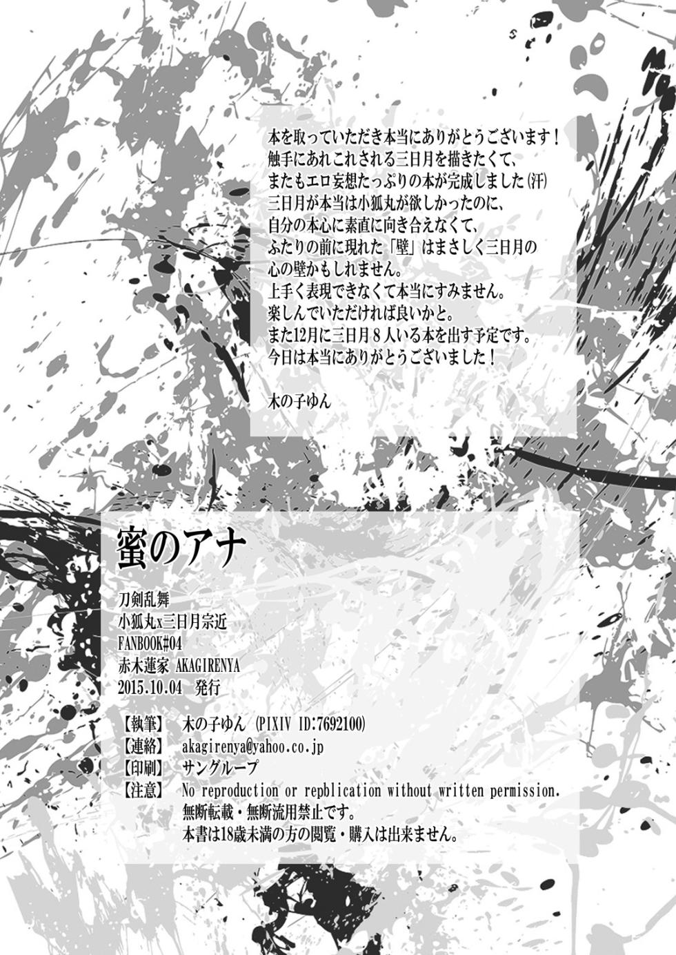 [Akagirenya (Kinokoyun)] Mitsu no Ana (Touken Ranbu) - Page 28