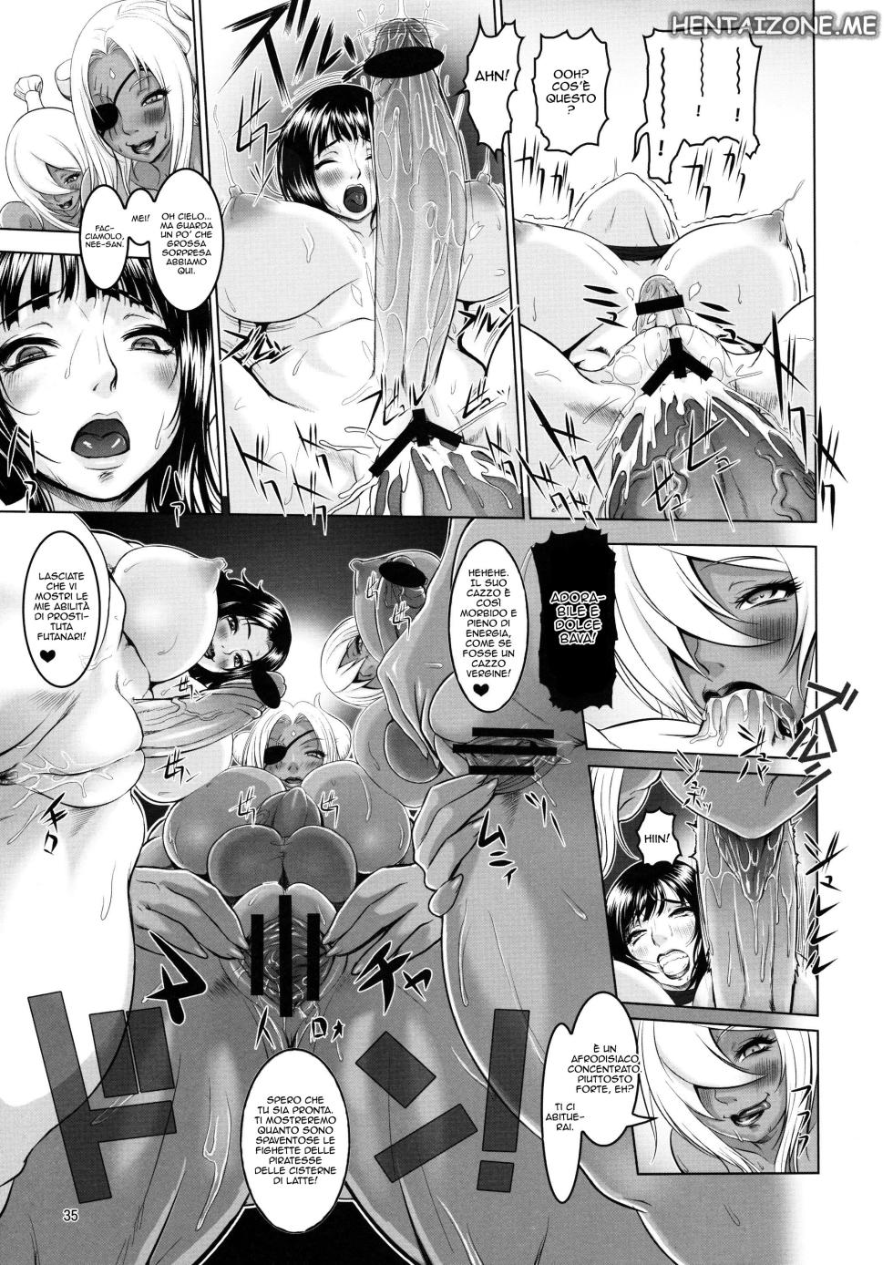 (C77) [Arsenothelus (Rebis, Chinbotsu)] Midarezaki Joshuu Kaizoku | La Pirata Futanari (ONE PIECE) [Italian] - Page 31
