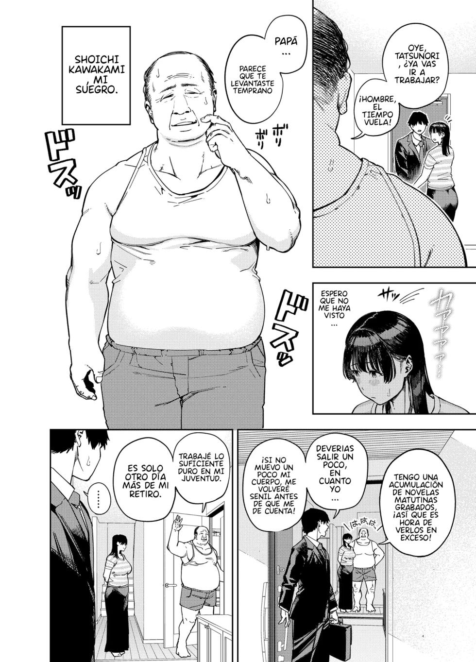 [Ougon Shinshi Club (Kaniguruma)] Gifu ni Dakareru Tsuma Yui Hen I | Mi Esposa Yue Siendo Abrazada Por Su Suegro Parte 1 [Spanish] [JosephDLico] - Page 3