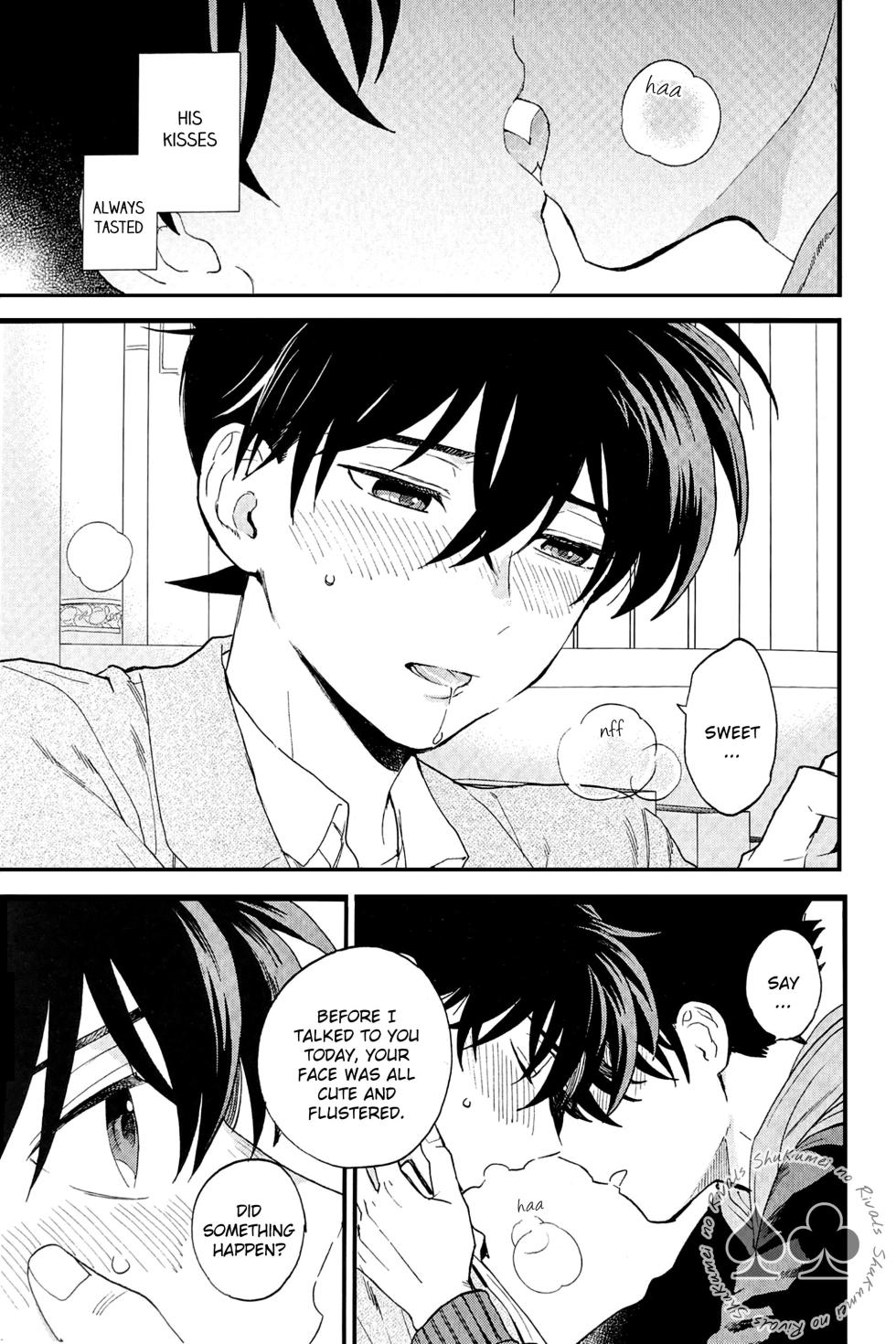 (Himitsu no Ura Kagyou 23) [LOG (M2GO)] Himtsu wa Amai (Detective Conan) [English] [Shukumei no Rivals] - Page 14