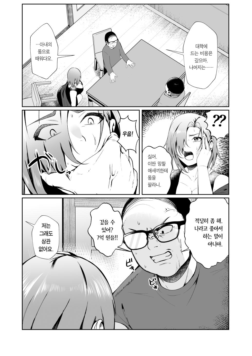 [Ano Mura (Murabito C)] Oji-san ga Shakin o Tsuma no Karada de Hoten Shite Hoshii to Iwareta node Kaidaku Shita Hanashi | 삼촌이 빚을 아내의 몸으로 때워달라고 부탁하길래 흔쾌히 받아들인 이야기 [Korean] [Team Edge] - Page 6