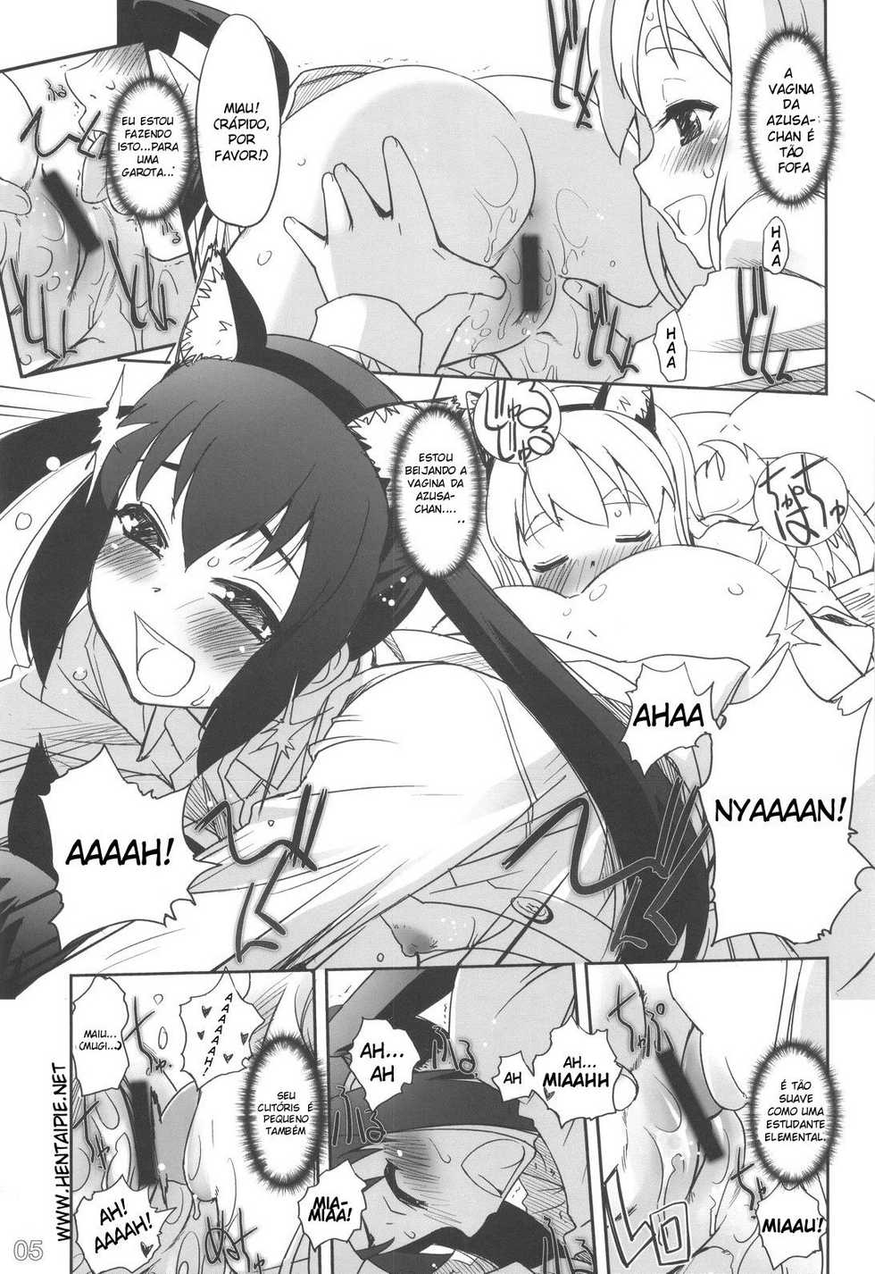 (C76) [G-Power! (Sasayuki)] Nekomimi to Toilet to Houkago no Bushitsu - Nekomimi and Restroom and Afterschool Clubroom (K-On!) [Portuguese-BR] [Siberwar] - Page 4